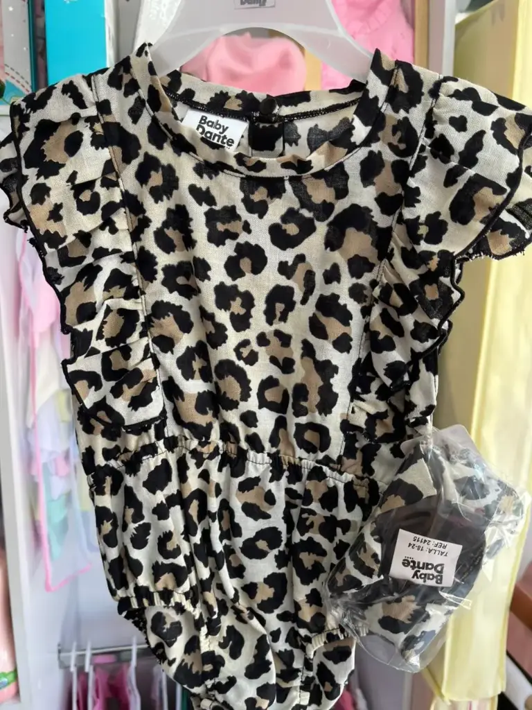 Mameluco animal print + balaca