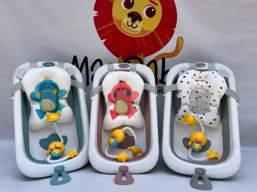 BAÑERA Plegable con termómetro digital , espuma antideslizante y ducha!! 