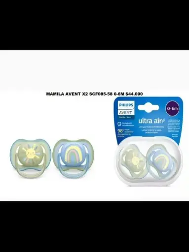 Mamilas avent x2 0 a 6 meses (chupas entretenedoras)